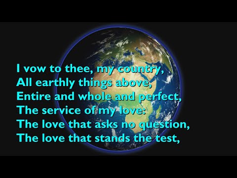 I Vow to Thee, My Country (Tune: Thaxted - 4vv) [with lyrics for congregations]
