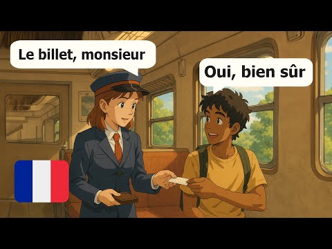 20 Minutes of Daily French Conversation Practice | 10 Short Conversations on the Train (A1-A2)