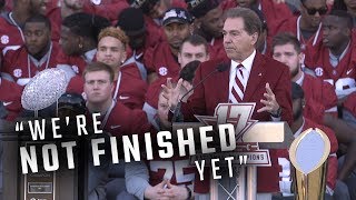 Hear what Nick Saban, senior captains had to say at Alabama's national title celebration