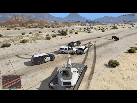 GTA V TM-02 Khanjali Tank Rampage + 10 Star Wanted Level Escape(RDE 4.0.1)