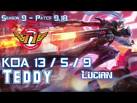 SKT T1 Teddy LUCIAN vs DRAVEN ADC - Patch 9.18 KR Ranked