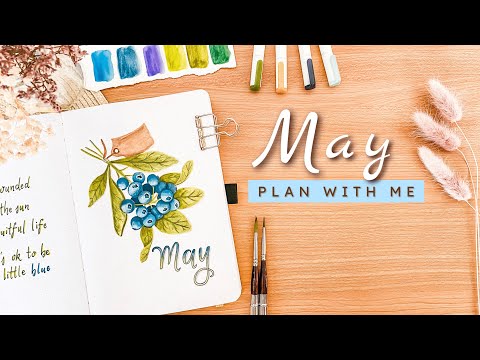 PIANIFICA CON ME | Configurazione del Bullet Journal di maggio 2022 con tema Easy Blueberry
