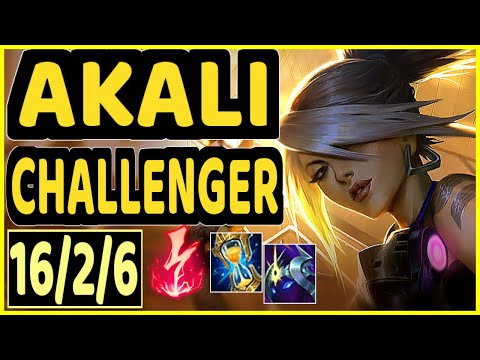 ERADAN (AKALI) - 16/2/6 KDA TOP CHALLENGER GAMEPLAY - BR