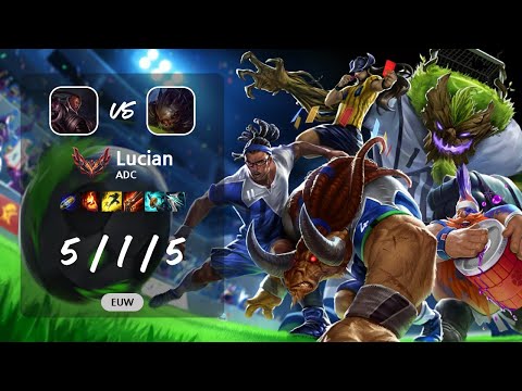 Lucian ADC vs Kog'Maw - EUW GrandMaster Patch 13.10