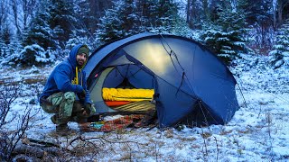 Winter Camping In Snow And Rain