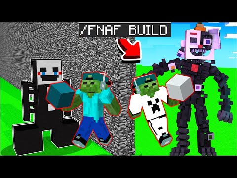 Minecraft BUILD BATTLE BUT I SECRETLY INSTANT BUILD FNAF !!