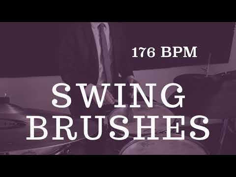 Jazz Drum Brushes Play Along - Medium Swing - 176 BPM