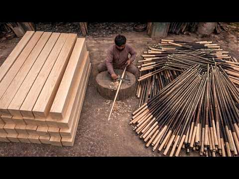 Artistic Process of Converting Wood into Snooker Sticks | Birth of a Billiard Cue