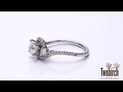 Bypass Three-stone Engagement Ring - TwoBirch - RM1270-H