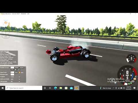 Beamng v16 8000+hp automation car speed run. project overkill