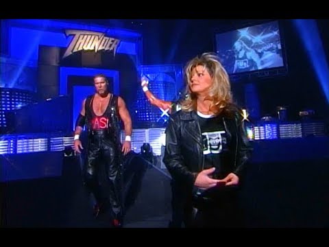 (720pHD): WCW Thunder 04/16/98 - Randy Savage & Kevin Nash (w/Miss Elizabeth) vs. Sting & Bret Hart