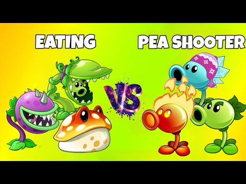 Team PEA SHOOTER vs Team EATING - Who will win?-pvz 2 v10.4.1team plants vs team plants