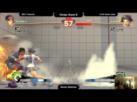 SSF4AE @ Winter Brawl 8 Salty Suite - AVM Kelvin Jeon Exhibition (Makoto) - Part 3