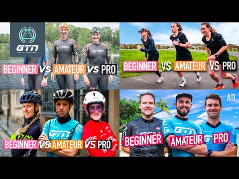 Beginner vs Amateur vs Pro Triathletes | GTN Megamix thumbnail
