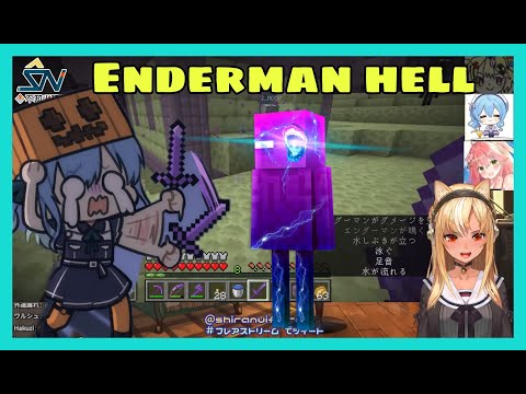 Hololive Cut - Hoshimachi Suisei Just Can't Stop Screaming From Enderman | Minecraft [Hololive/Eng Sub]