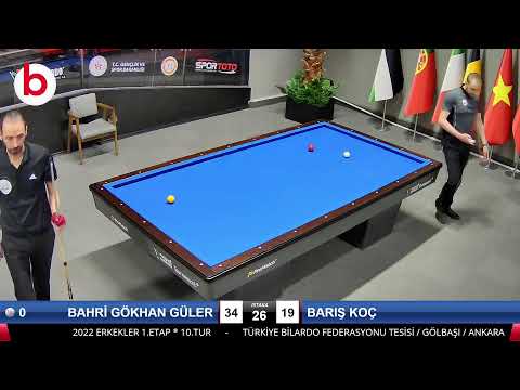 BAHRİ GÖKHAN GÜLER & BARIŞ KOÇ Bilardo Maçı - 2022 ERKEKLER 1.ETAP-10.TUR