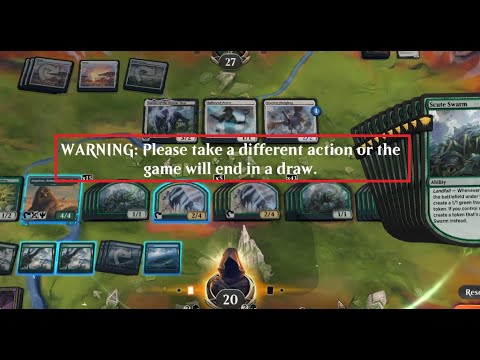 MTGA Crazy combo (Scute Swarm + mutate = infinite mutated creatures)