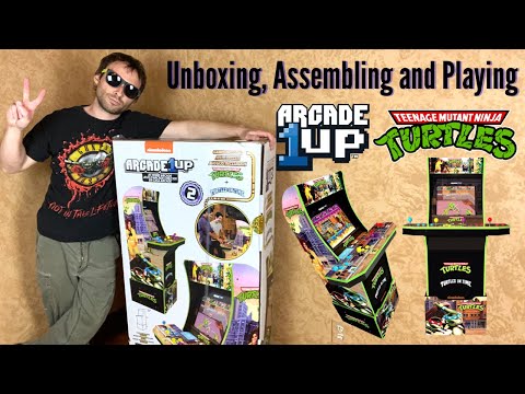 Arcade 1Up Teenage Mutant Ninja Turtle Arcade Unboxing, Assembling and Playing