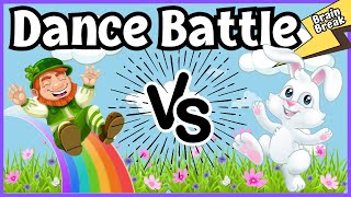 Dance Battle: ☘️Leprechaun VS 🐣Easter Bunny | Brain Break | Just Dance | Freeze Dance