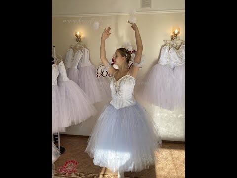 Балетный костюм для Вальса снежинок Щелкунчик Коппелия P 0204 - video 2