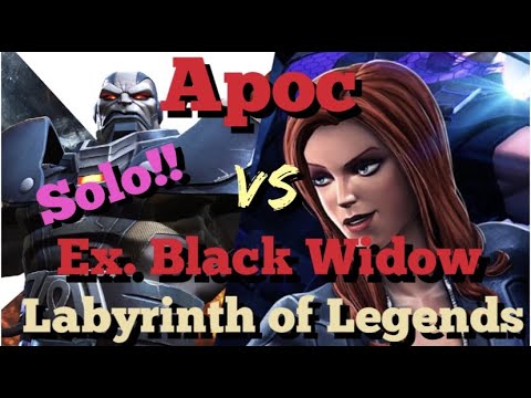 MCOC - Apocalypse Easily Solos Labyrinth of Legends Ex. Black Widow!!