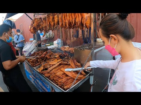 Sunday Walk Around @Kandal Market - Yummy Roasted Meats | Cambodian Street Food Tour