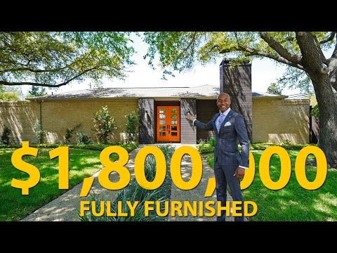 INSIDE A $1,800,000 LUXURY MID CENTRY MODERN HOME LOCATED IN DALLAS TX | ALL FURNITURE INCLUDED !!