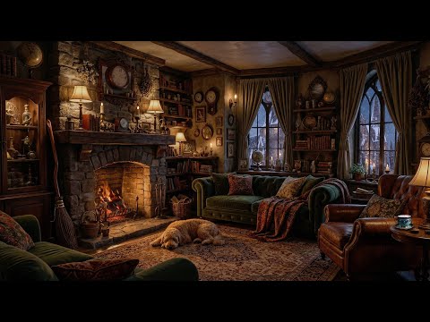 Professor Hooch’s Cozy Chamber 🔥 Fireplace & Blizzard Ambience ❄️ Relax • Study • Sleep