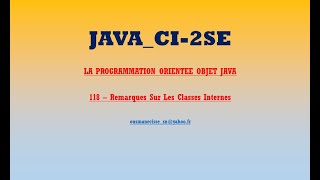 CI 2SE PooJava118 Notes on Internal Classes