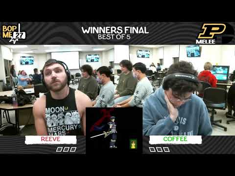 BOPME 27: SSBM Singles Winners Finals: coffee (Peach) vs Reeve (Marth)