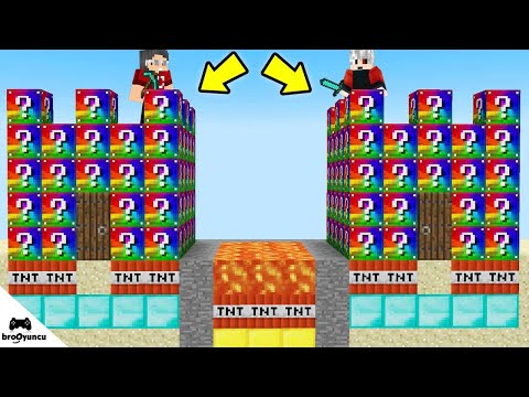 MİNECRAFT NOOB VS PRO RENKLİ ŞANS BLOKLARI KALESİ UZAY SAVAŞLARI