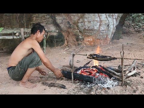 Primitive Solution,  The way to living And Finding Food in the Forest, Primitive Fishing and Cooking