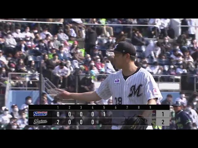 【5回表】上々の仕上がりをアピール!! マリーンズ・西野勇士 5回無四球1失点の好投!!  2023年3月4日 千葉ロッテマリーンズ 対 東京ヤクルトスワローズ