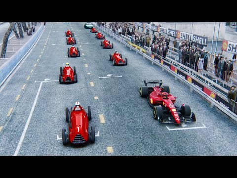 Ferrari F1 2022 vs F1 Alfa Romeo 1950 Juan Manuel Fangio - Monaco 1966