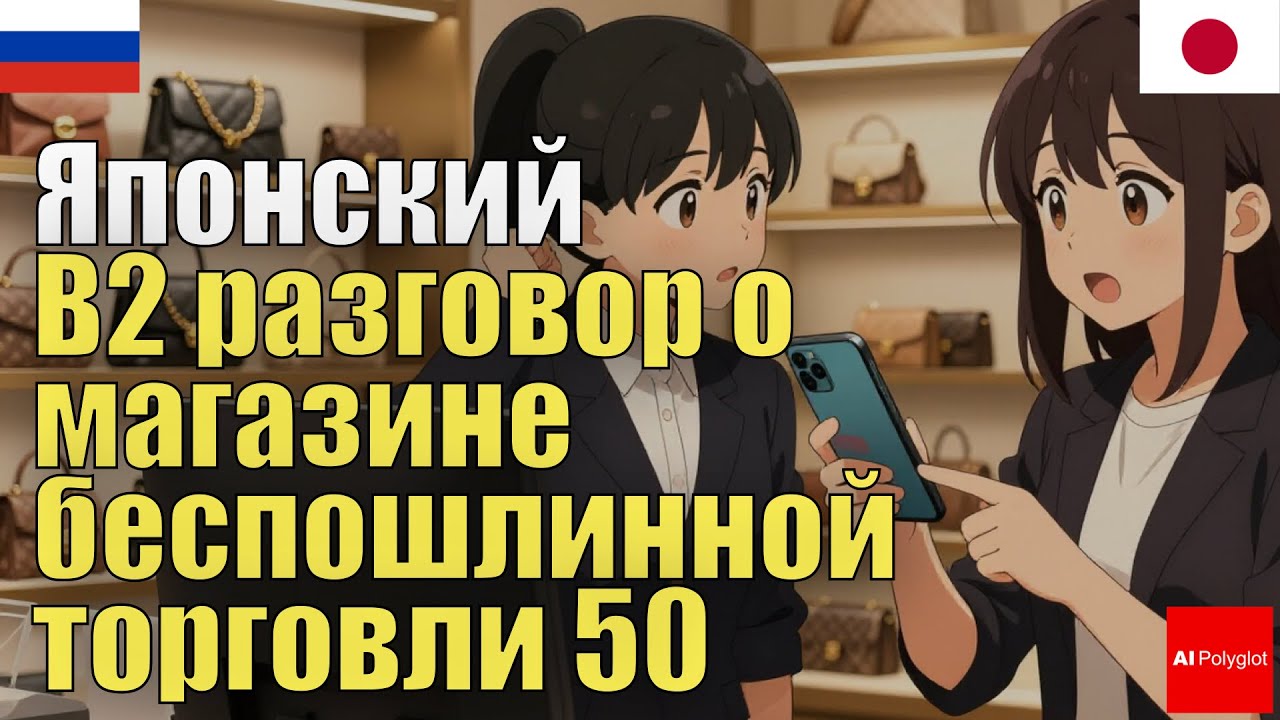 Японский B2 免税店会話50 | С нуля | Аудирование | Фоном | Повседневные фразы | Правильная речь | Беспошли