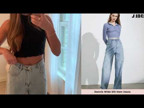 J.ING Spring 2021 Try On Haul | Dennis Wide Slit Hem Jeans (feat @babesontrend)
