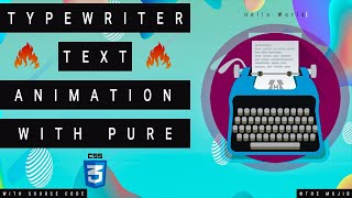 Typewriter Text Typing Effect With Pure 🔥 HTML | CSS 🔥. Simple Method.