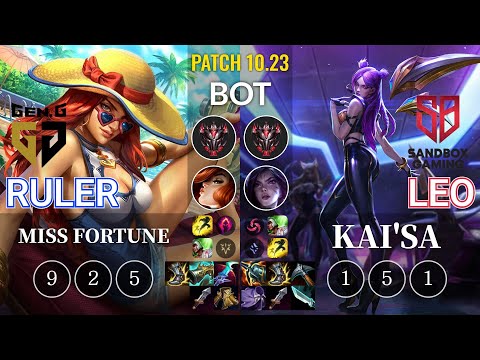 GEN Ruler Miss Fortune vs SB Leo Kai'Sa Bot - KR Patch 10.23