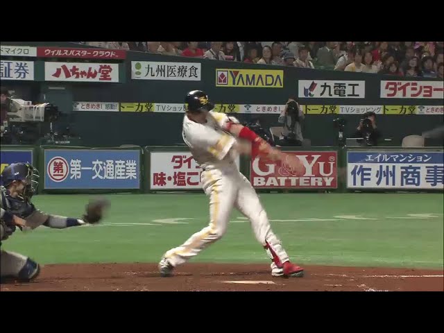 【5回裏】ホークス・内川1号ソロでクリーンアップ揃い踏み!! 2015/3/31 H-Bs