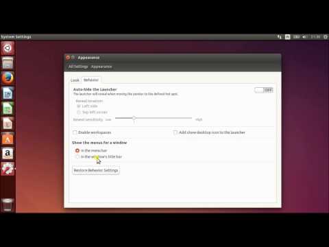 show menus in windows title bar in ubuntu