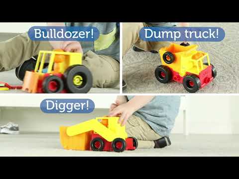 Видео обзор 1, 2, 3! Конструктор "Бульдозер, экскаватор и самосвал" Learning Resources