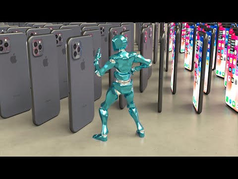 200 pcs iphones 11 pro domino effect physical simulation