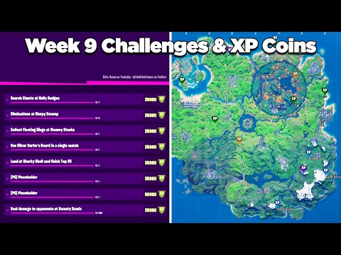 How to Complete All Week 9 Challenges & All Week 9 XP Coins Location (Leaked) - Fortnite