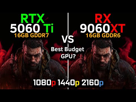 RX 9060 XT vs RTX 5060 Ti | RT + DLSS 4 / FSR 4 | 1080p, 1440p, 4K | Best Budget GPU? | Gaming Test