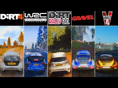 Dirt 4 vs WRC 8 vs Dirt Rally 2.0 vs Gravel vs V-Rally 4 | Ford Fiesta Comparison