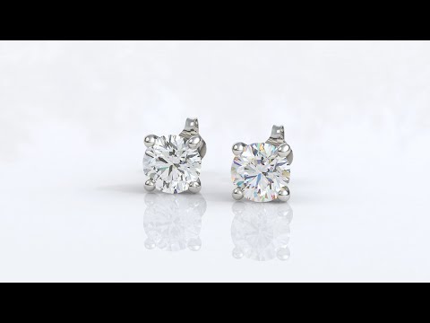 5mm 1.00ct White Gold Tulip Style Diamond Stud Earrings