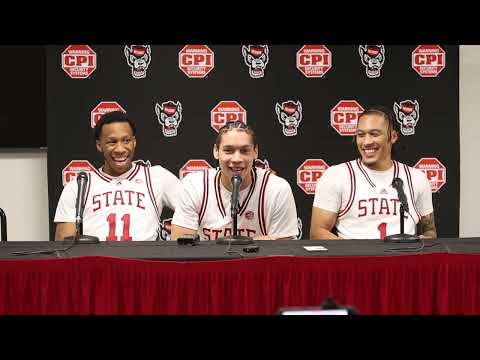 NC State G Quadir Copeland, Matt Able, & F Darrion Williams postgame conference after win over NCCU