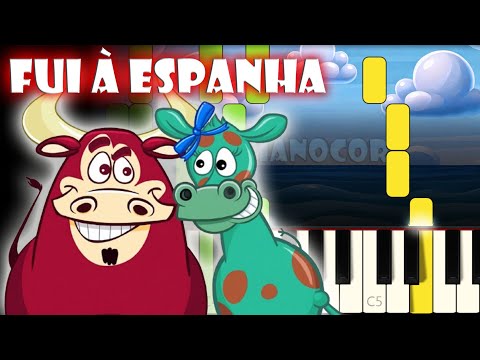 Fui à Espanha - Galinha Pintadinha | Tutorial de Piano | Karaoke