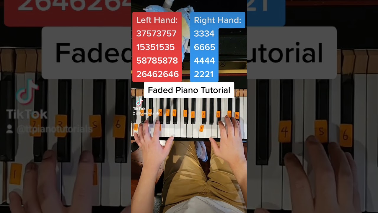 Faded Alan Walker Piano Tutorial Two Hands