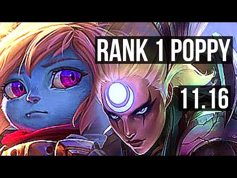 POPPY vs DIANA (JUNGLE) | Rank 1 Poppy, 18/1/9, Legendary, 400+ games | JP Master | v11.16